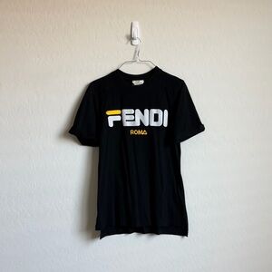Fendi X Fila Black Logo Shirt Sz. S